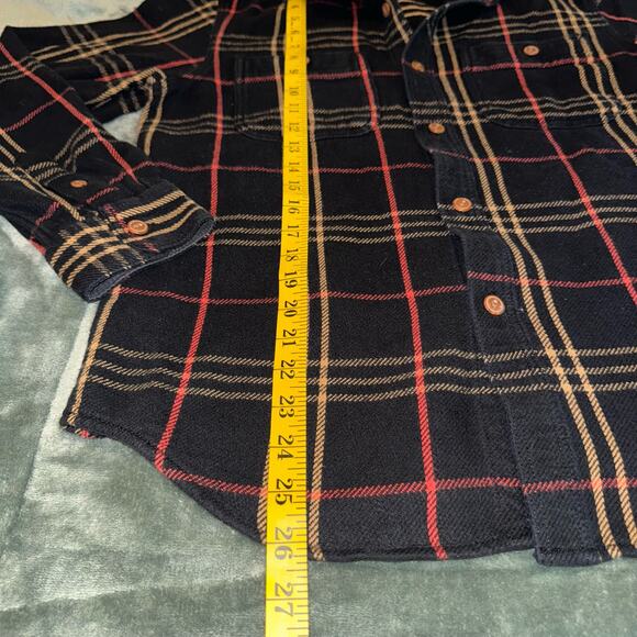 Old Navy Shirt Men's Medium Black Plaid Long Sleeve Shacket Button Up - Picture 5 of 7